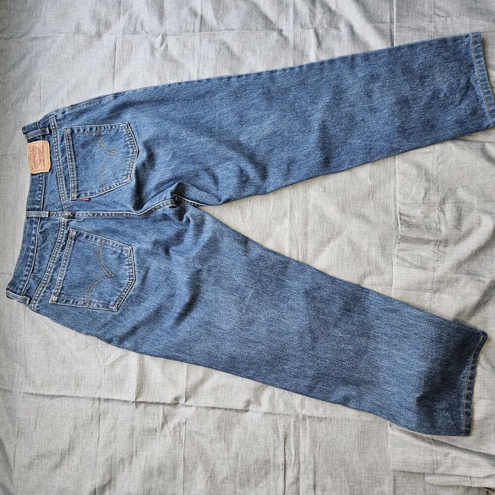 Y2K Levi's 550 Relaxed Fit Jeans Womens 14M Blue Denim High Rise Tapered Leg 28" - Picture 11 of 13